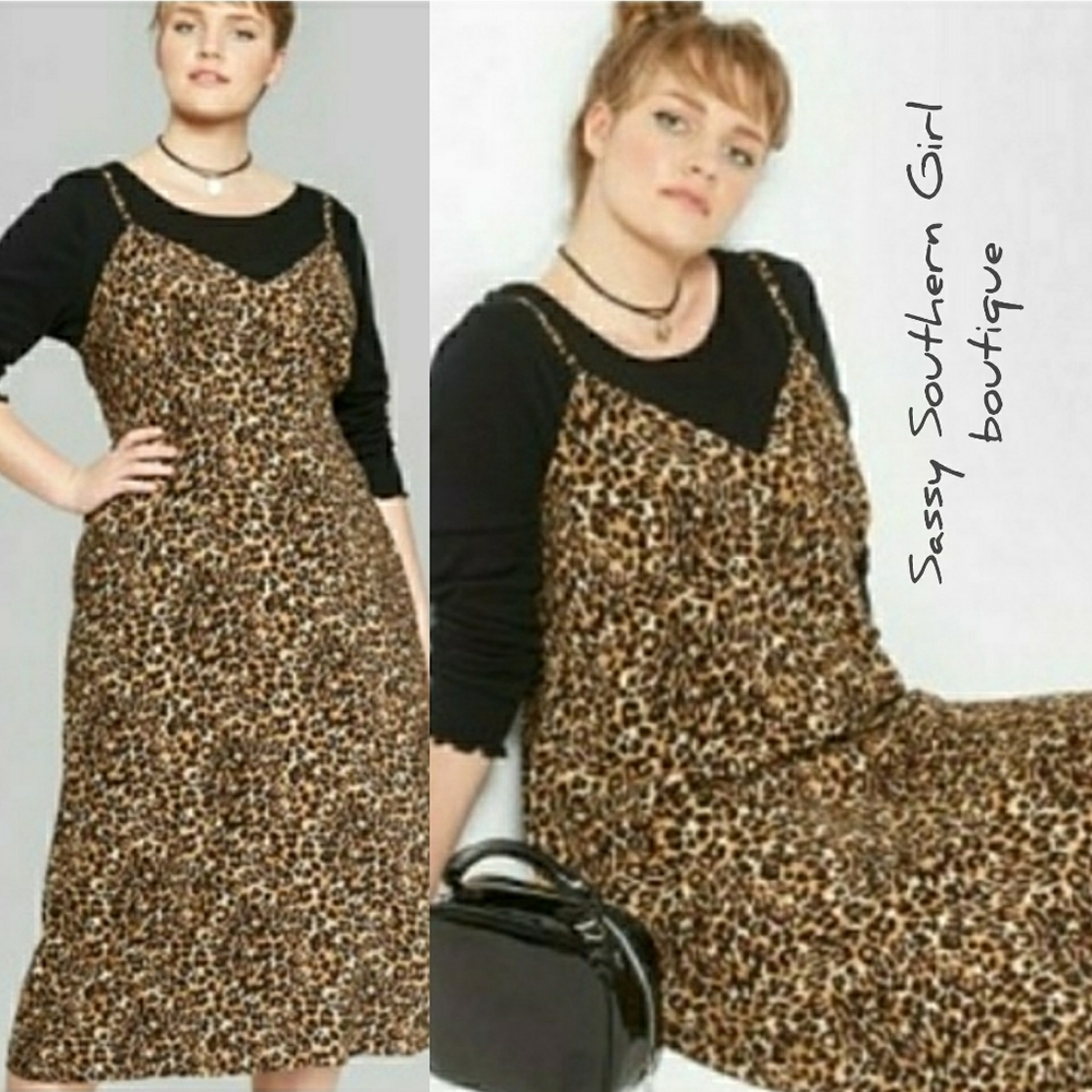 🆕 ⭐Plus size animal print midi dress⭐